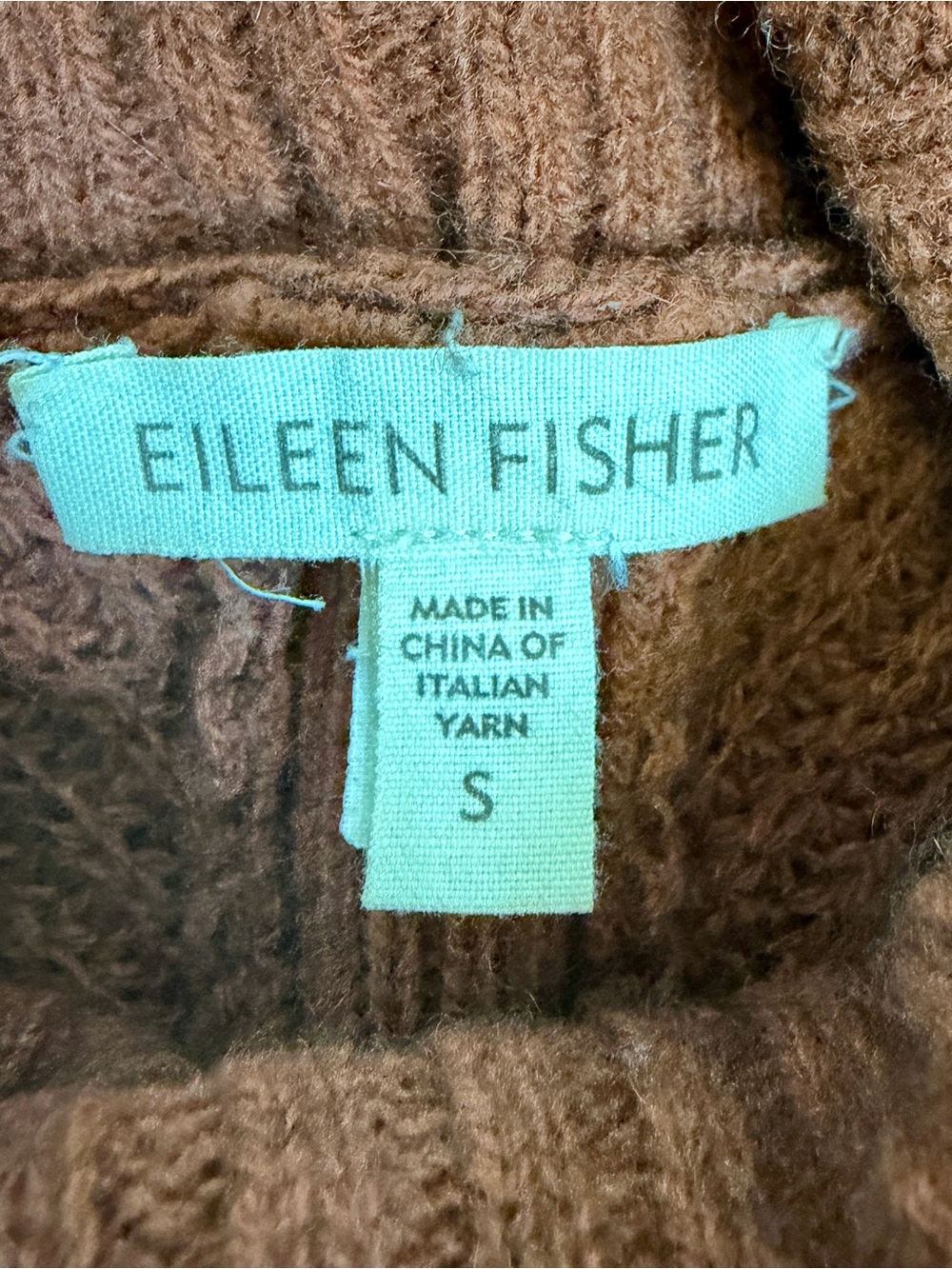 Eileen Fisher Rust Cowl-Neck Ribbed Sweater - Picture 3 of 6